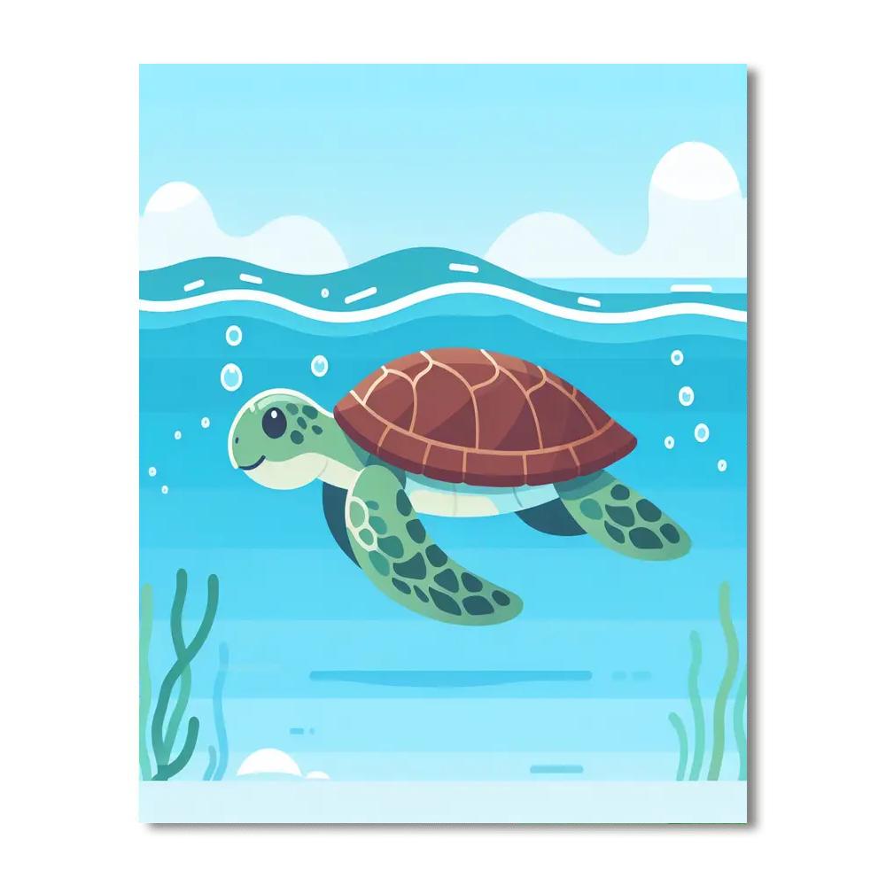 Serene Sea Turtle Paint By Numbers Art