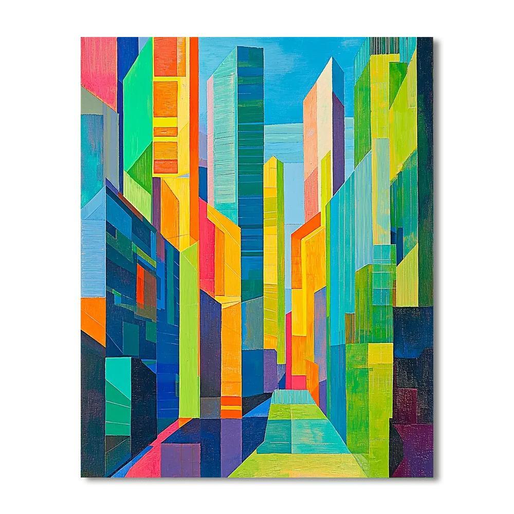 David Hockney Inspired Futuristic Cityscapes In Hockney Style  Paint By Number