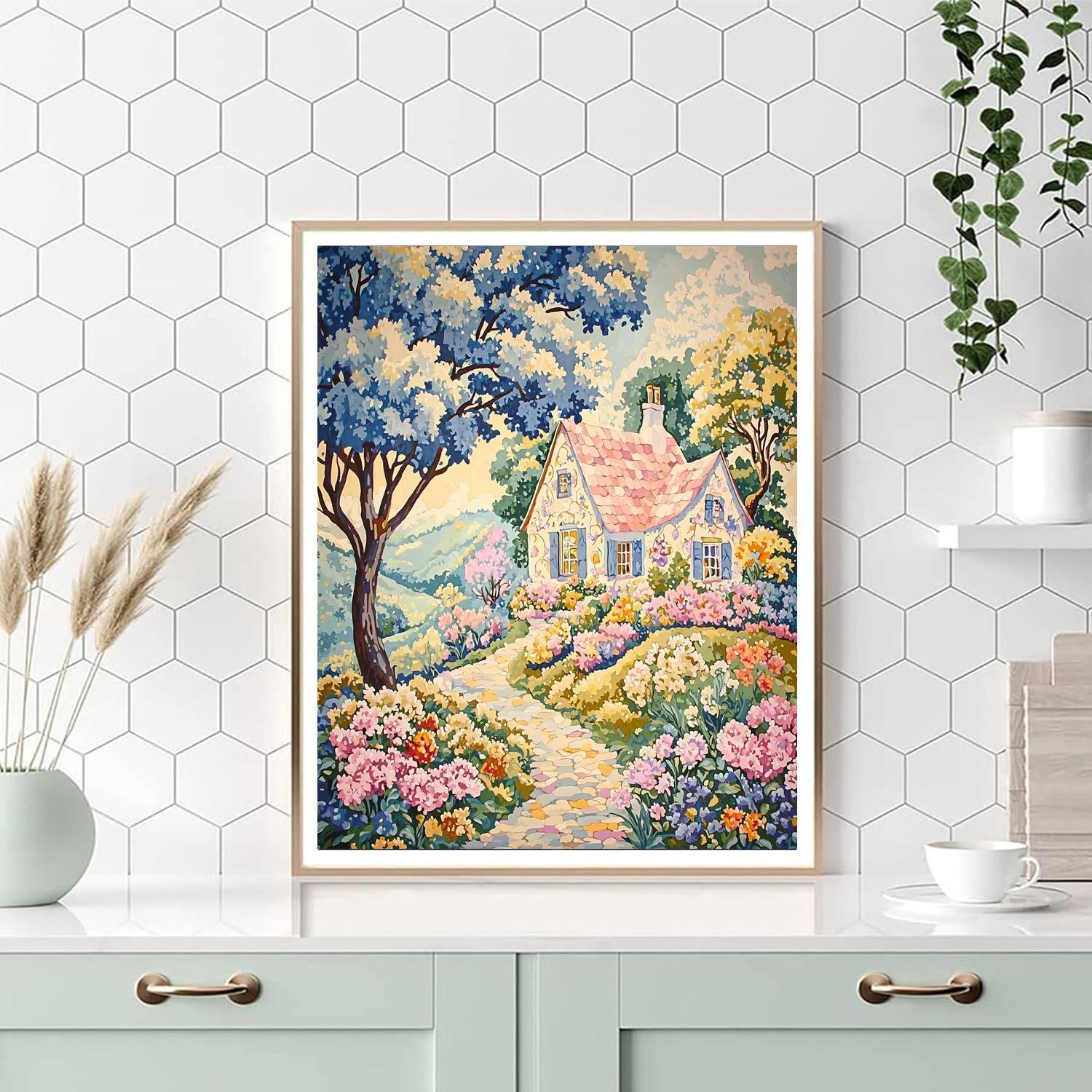 Kate Greenaway Inspired Whimsical Cottage Hideaway  Paint By Numbers