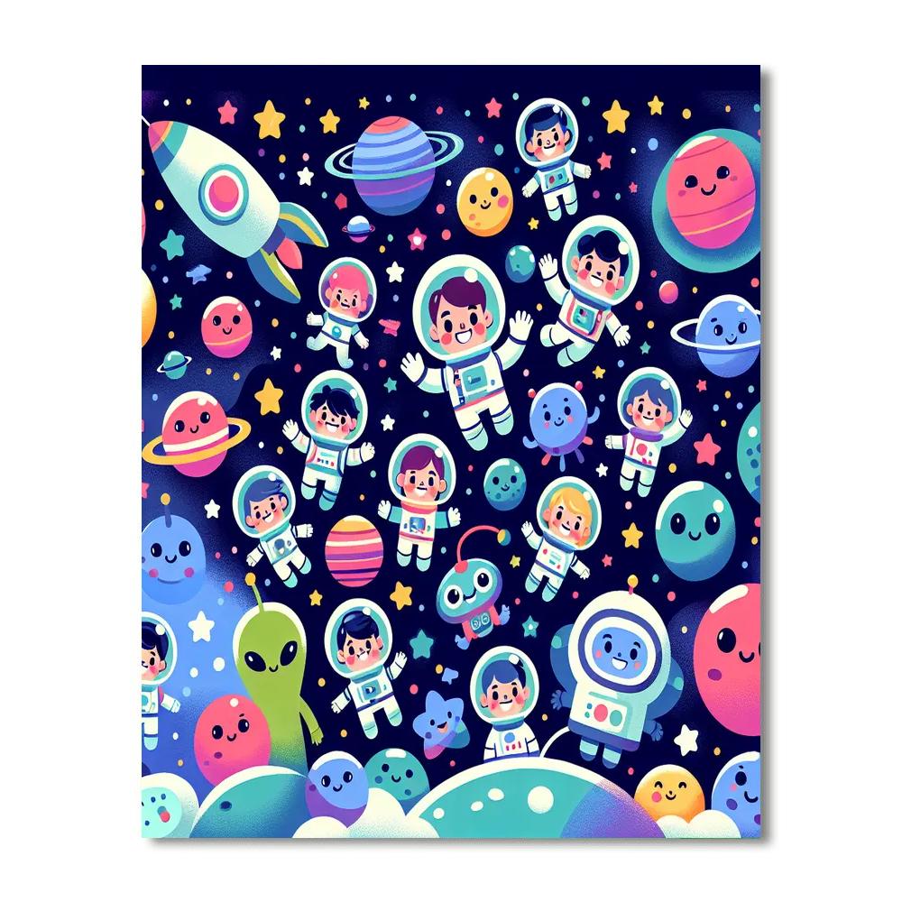 Happy Space Mission Paint By Numbers