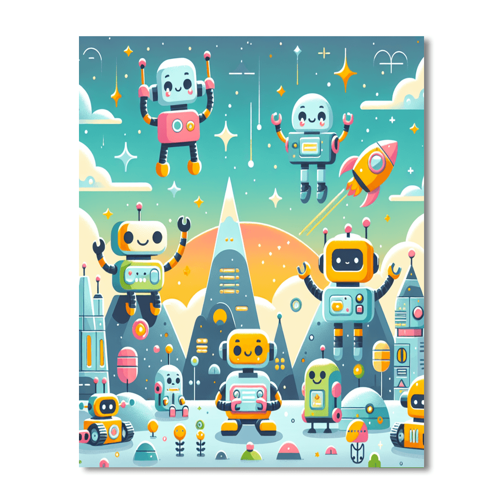 Adventure With Robots Painting Number Kit