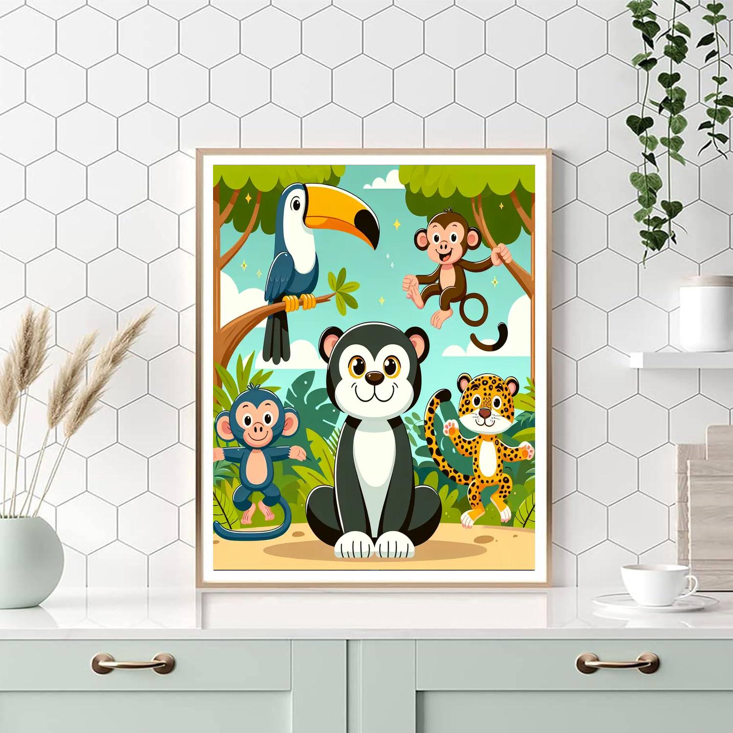 Fantasy Jungle Friends Number Painting