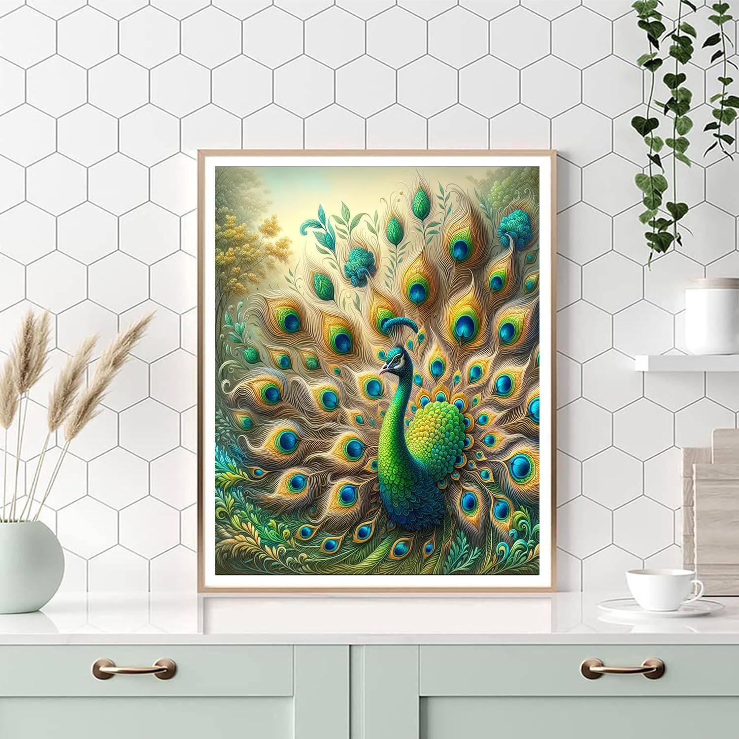 Peacock Splendor Paint By Numbers Art