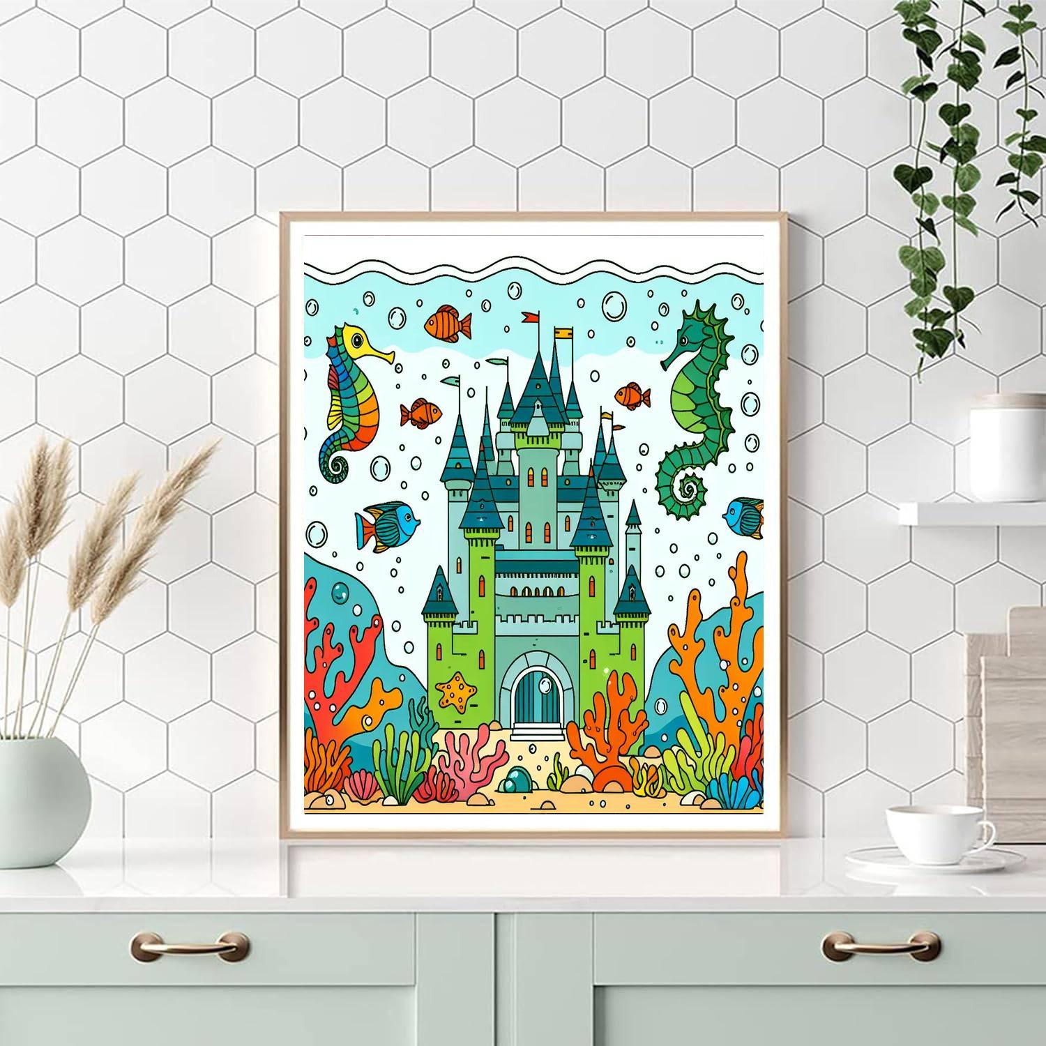 Underwater Castles DIY Paint By Numbers