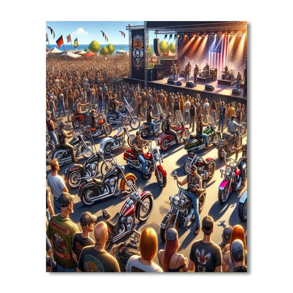 Harley-davidson Rally - United States Paint By Color