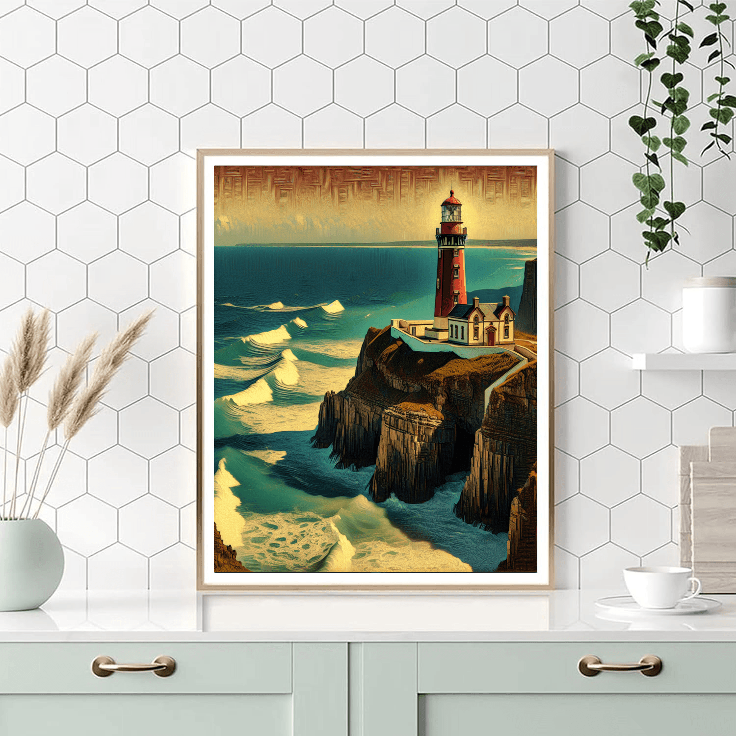 Charming Seaside Lighthouse Paint By Numbers Art