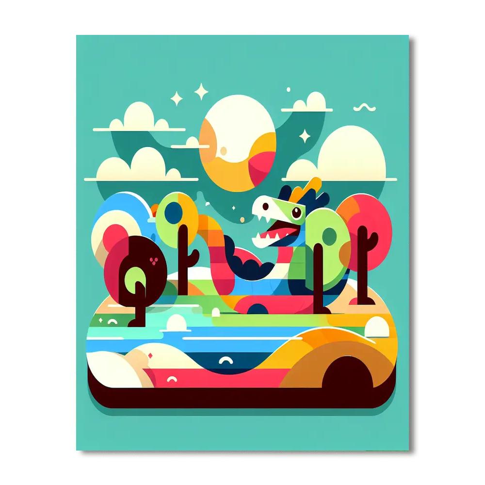 Mythical Animal Safari Paint By Numbers Art