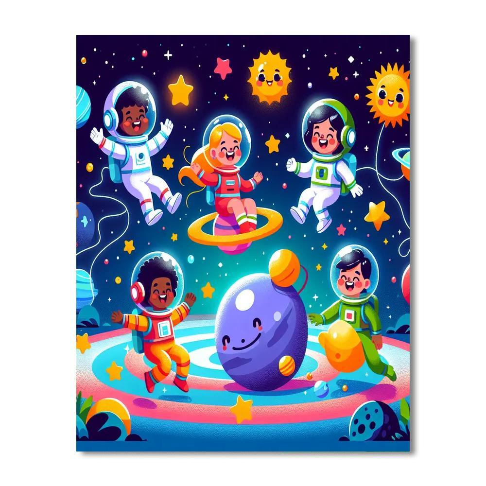 Astronaut Adventure Playground Painting Number Kit