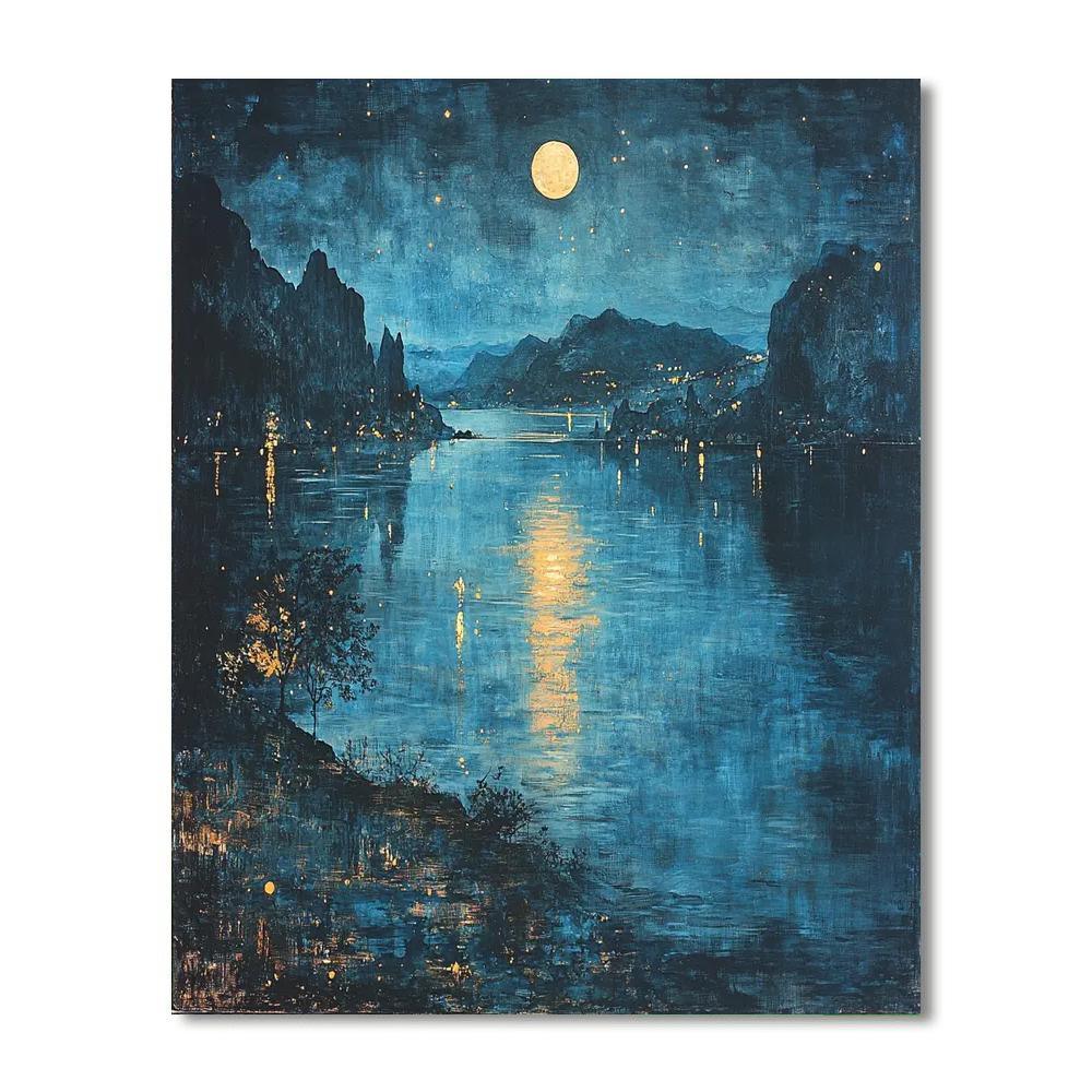 James McNeill Whistler Inspired Lunar Dreamscape Escape  Painting By Numbers Kit