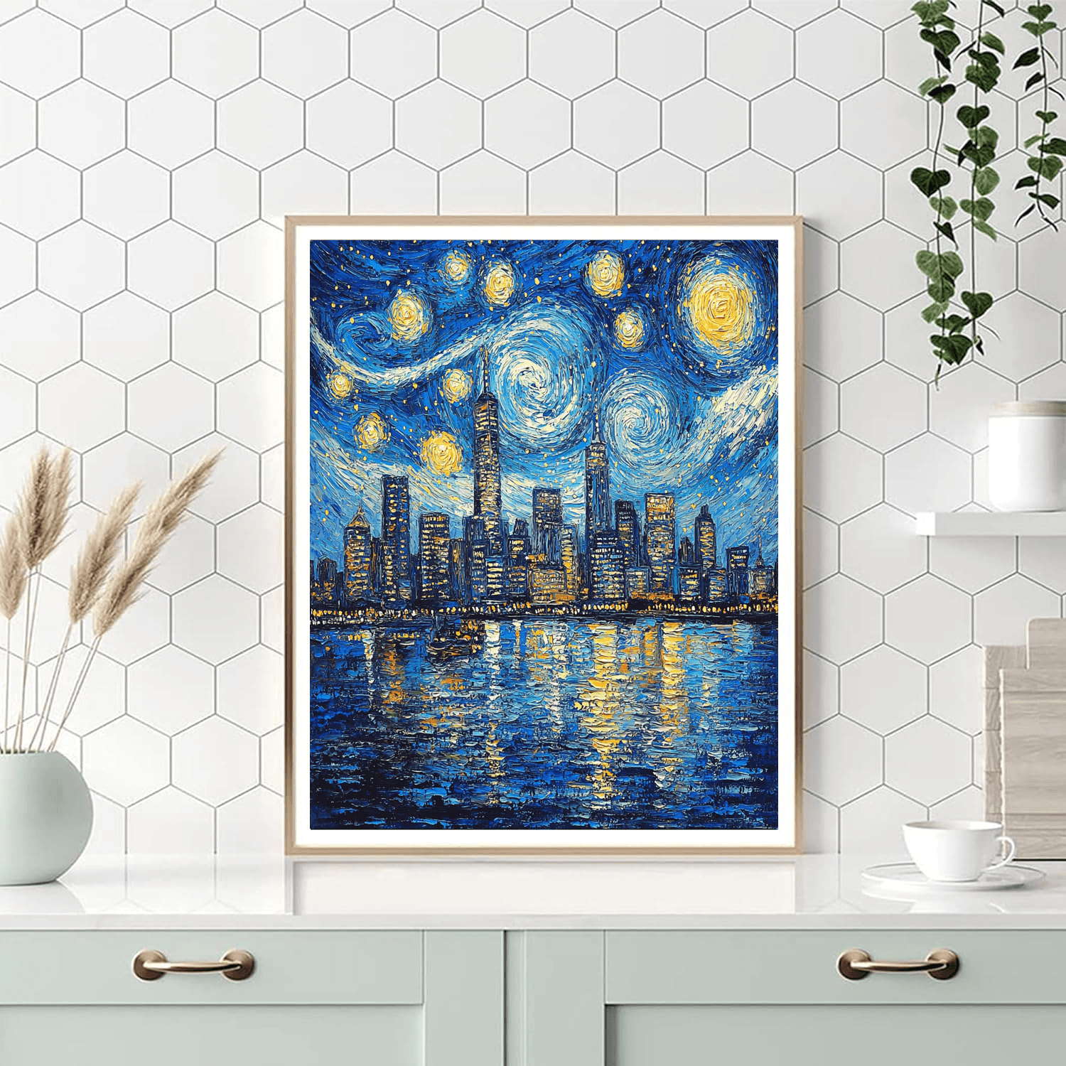 Vincent Van Gogh Inspired City Skylines Under Van Gogh Stars  Paint By Numbers