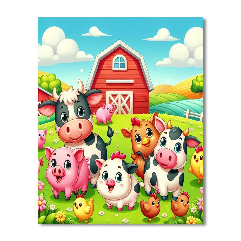 Charming Farm Adventure Paint By Numbers Art