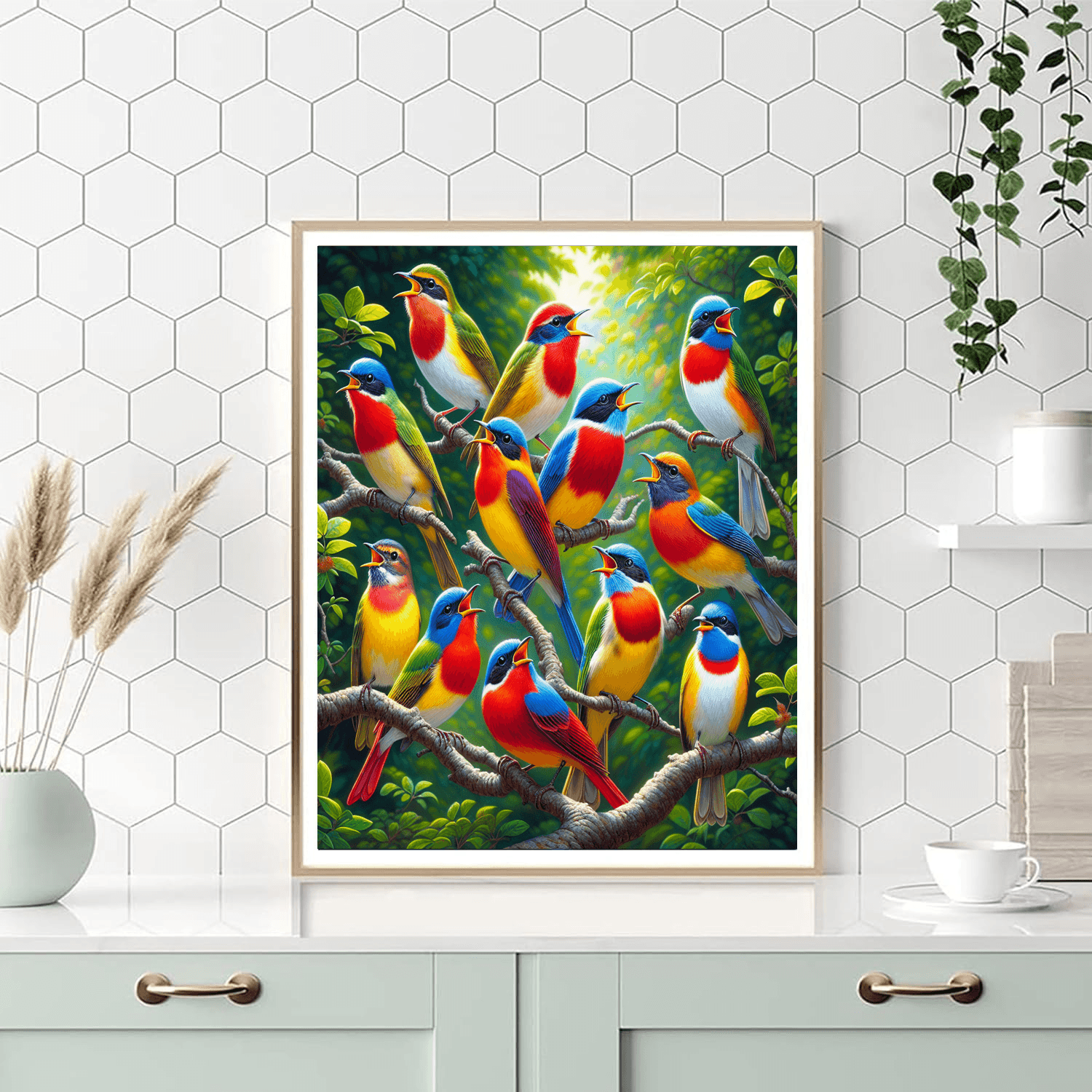 Colorful Birdsong Melody Number Painting