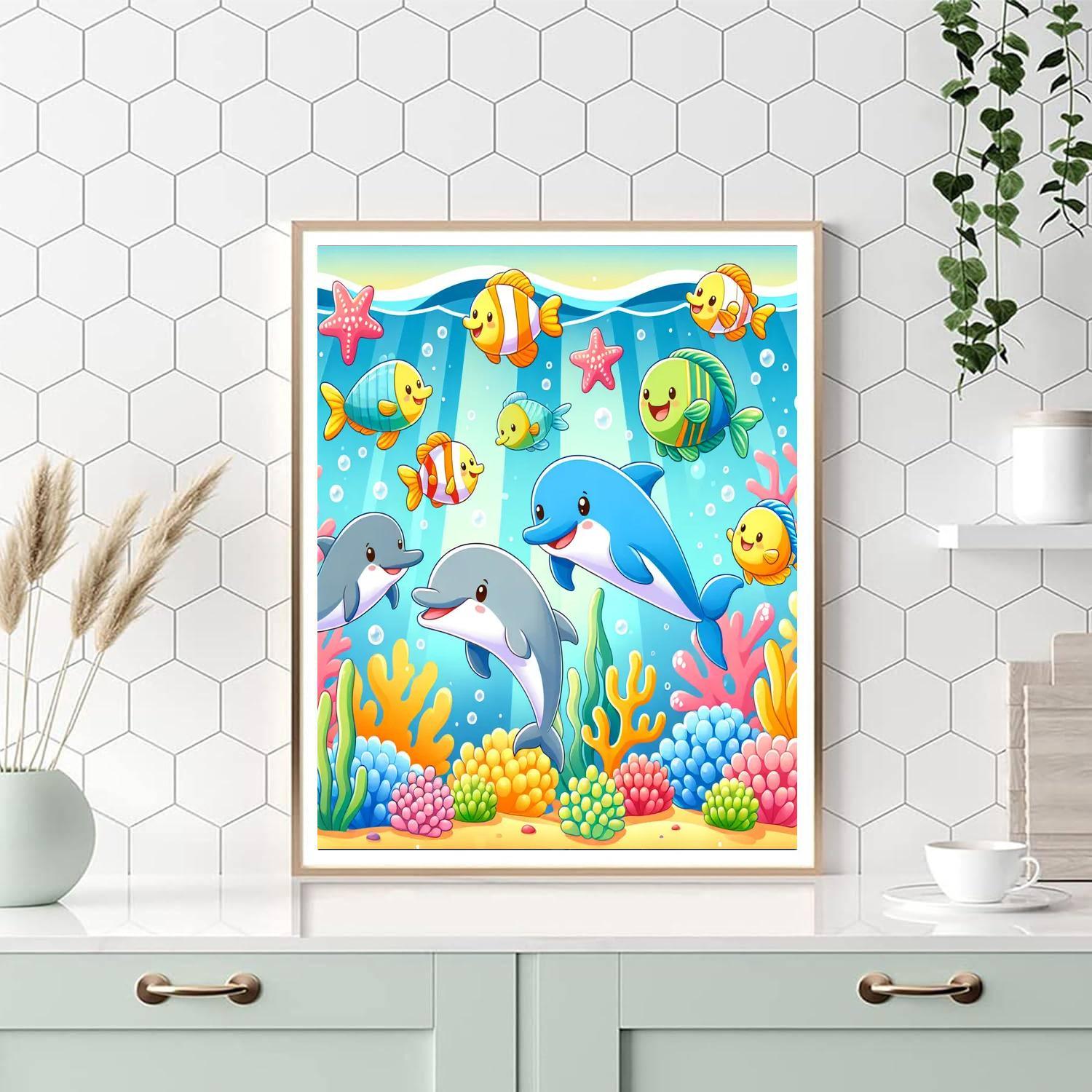 Joyful Underwater Friends Painting By Numbers Kit