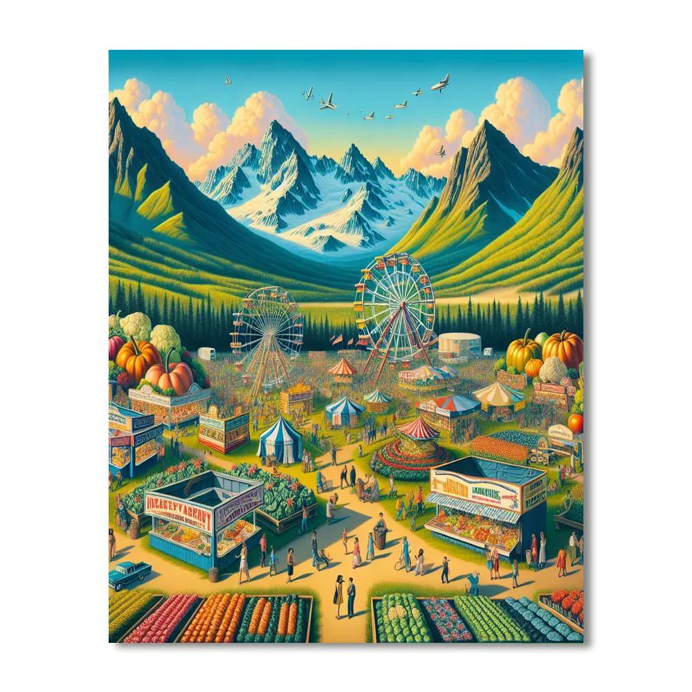 Alaska State Fair - Palmer, Alaska, Usa Painting Number Kit