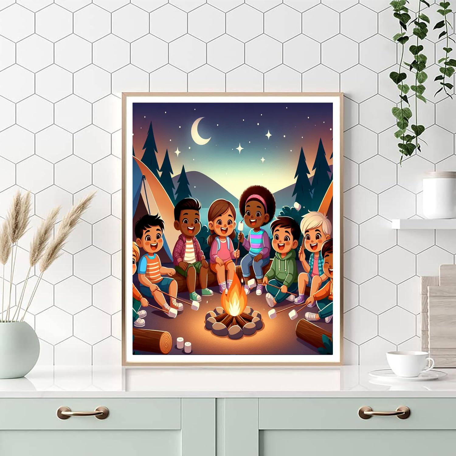 Charming Camping Adventure Number Painting