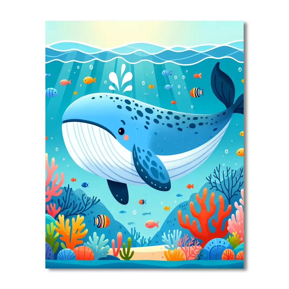 Whale's Underwater Wonder Painting By Numbers Kit