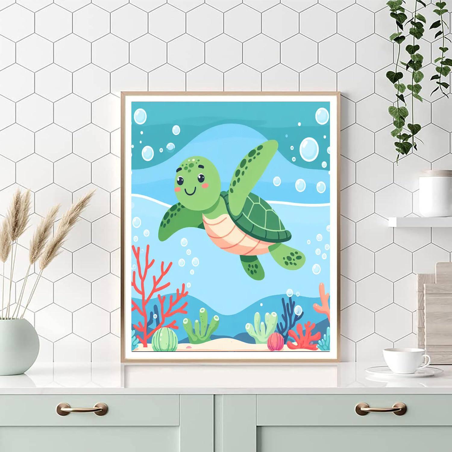 Fun Sea Turtle DIY Paint By Numbers