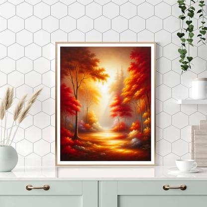 Peaceful Autumn Woods DIY Paint By Numbers