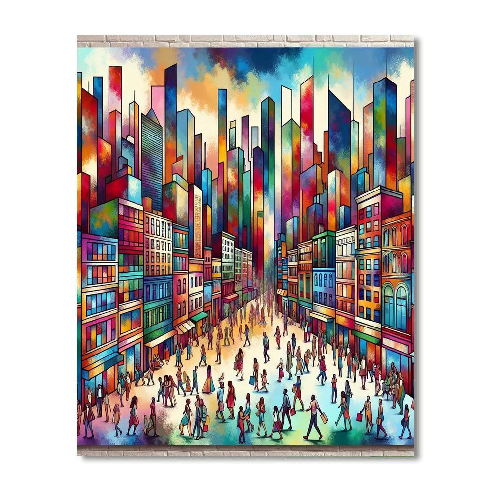 Dynamic Urban Art Scene Painting Number Kit