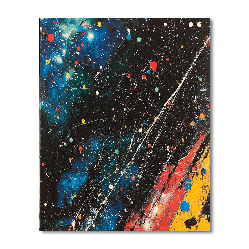 Jackson Pollock Inspired Celestial Midnight Dance  Number Painting