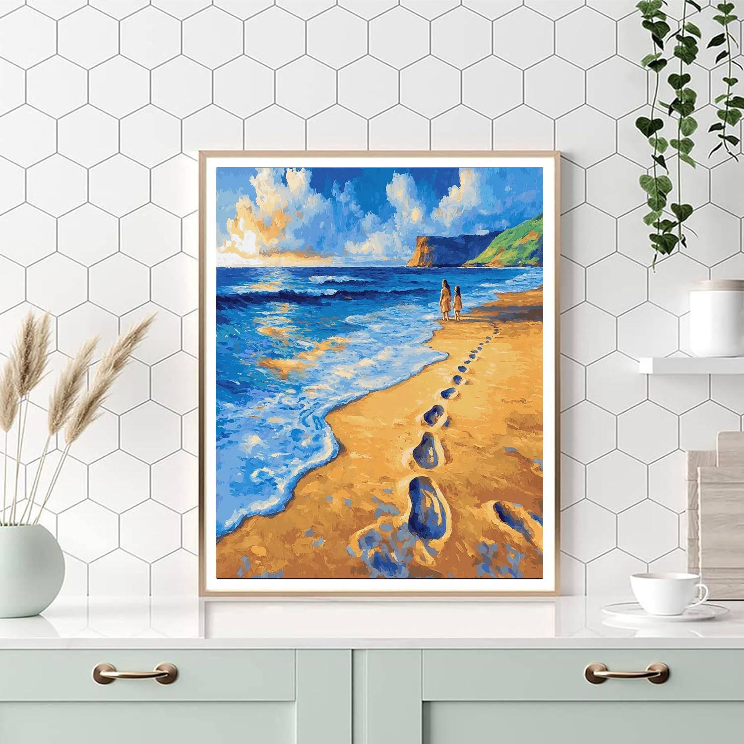 Footsteps In The Sand Numbered Painting Kits