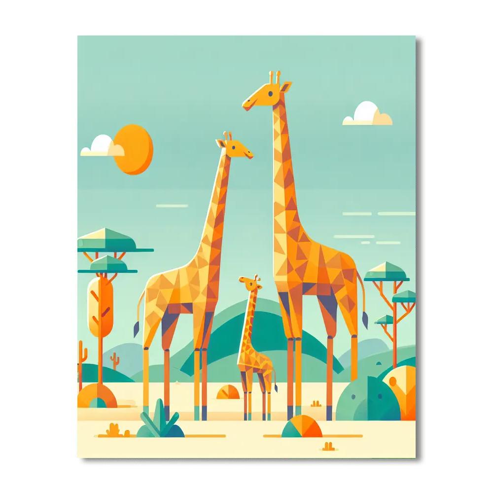 Giraffes' Tall Tale Painting Number Kit