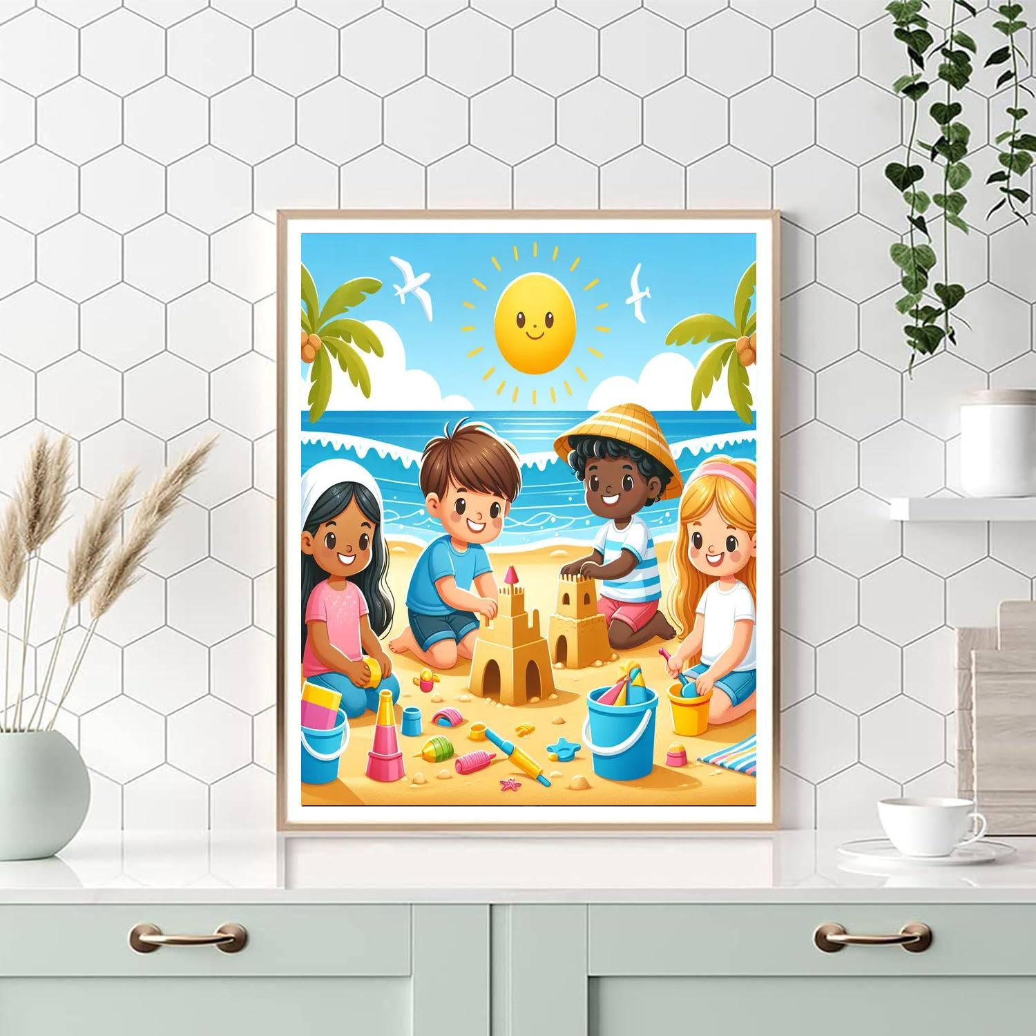Sun-kissed Beach Adventure Painting By Numbers Kit