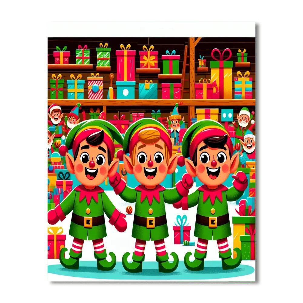 Happy Holiday Workshop DIY Paint By Numbers