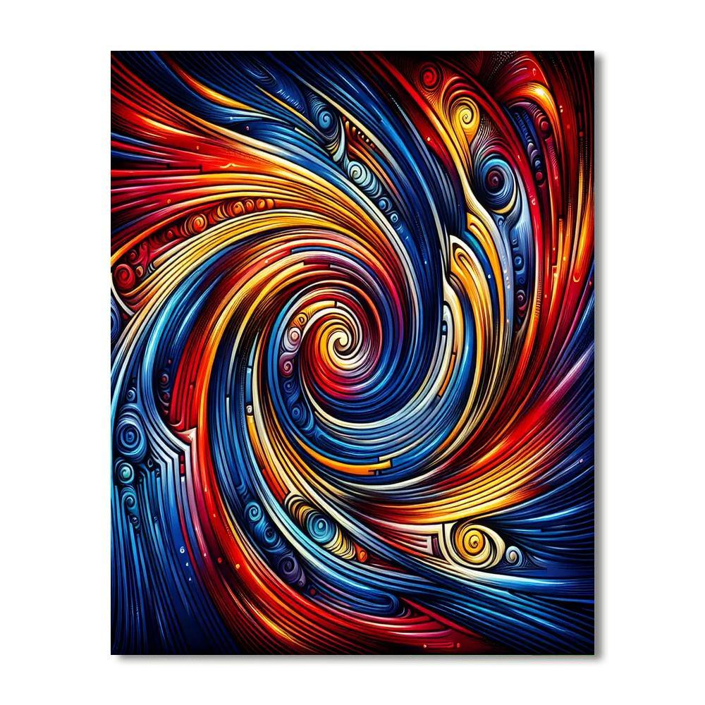 Artistic Abstract Vortex Paint By Number