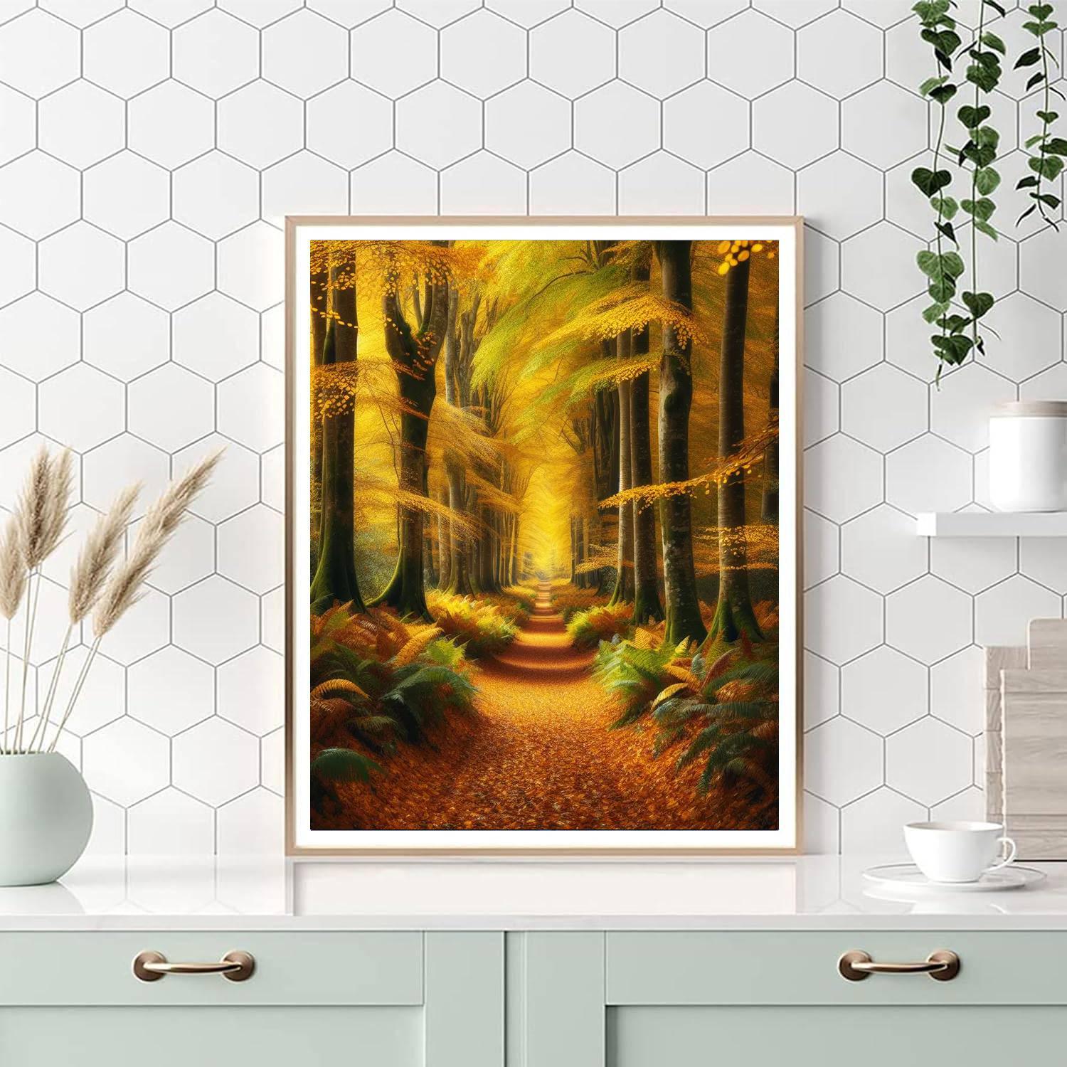 Golden Autumn Stroll Paint By Color