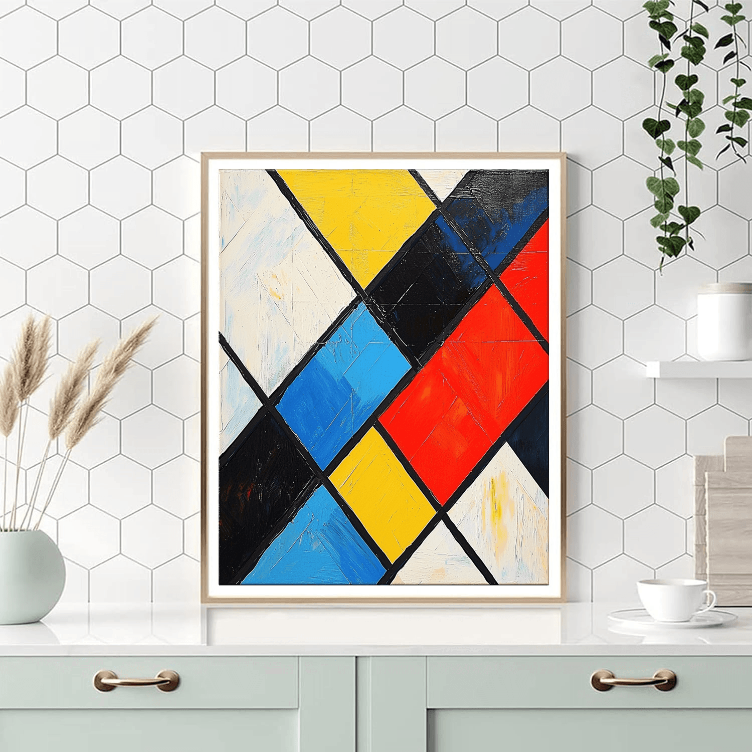 Piet Mondrian Inspired Geometric Dreams  Paint By Numbers