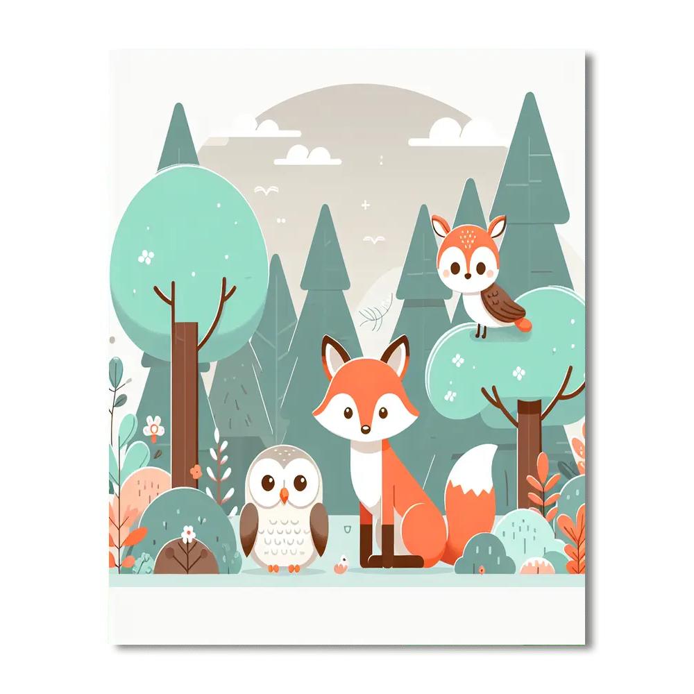 Forest Critters Friendship Number Painting