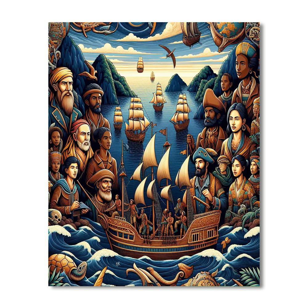 Historical Voyage Of Discovery DIY Paint By Numbers