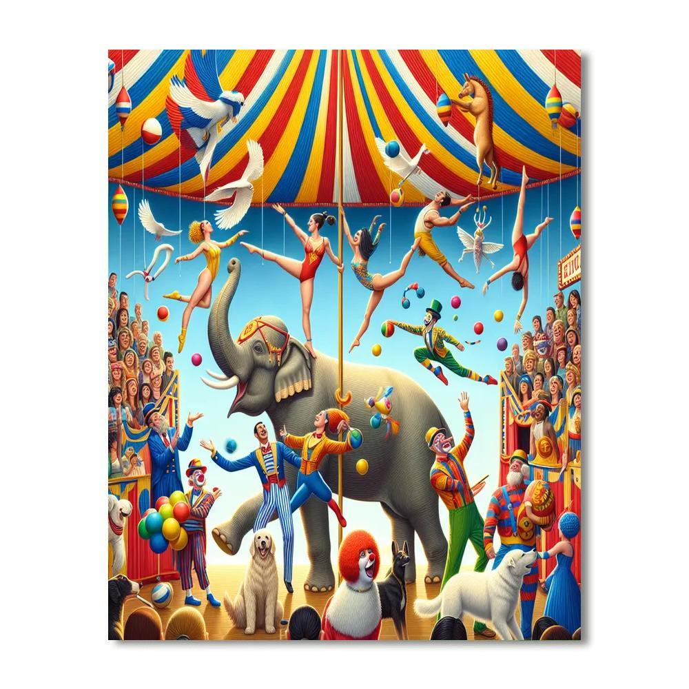 Lively Circus Spectacle Paint By Numbers Art
