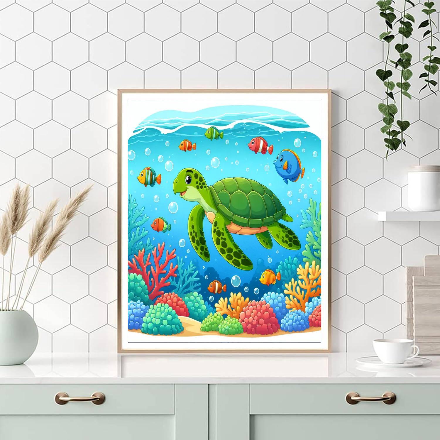 Exploring Sea Turtle Paint By Numbers Art