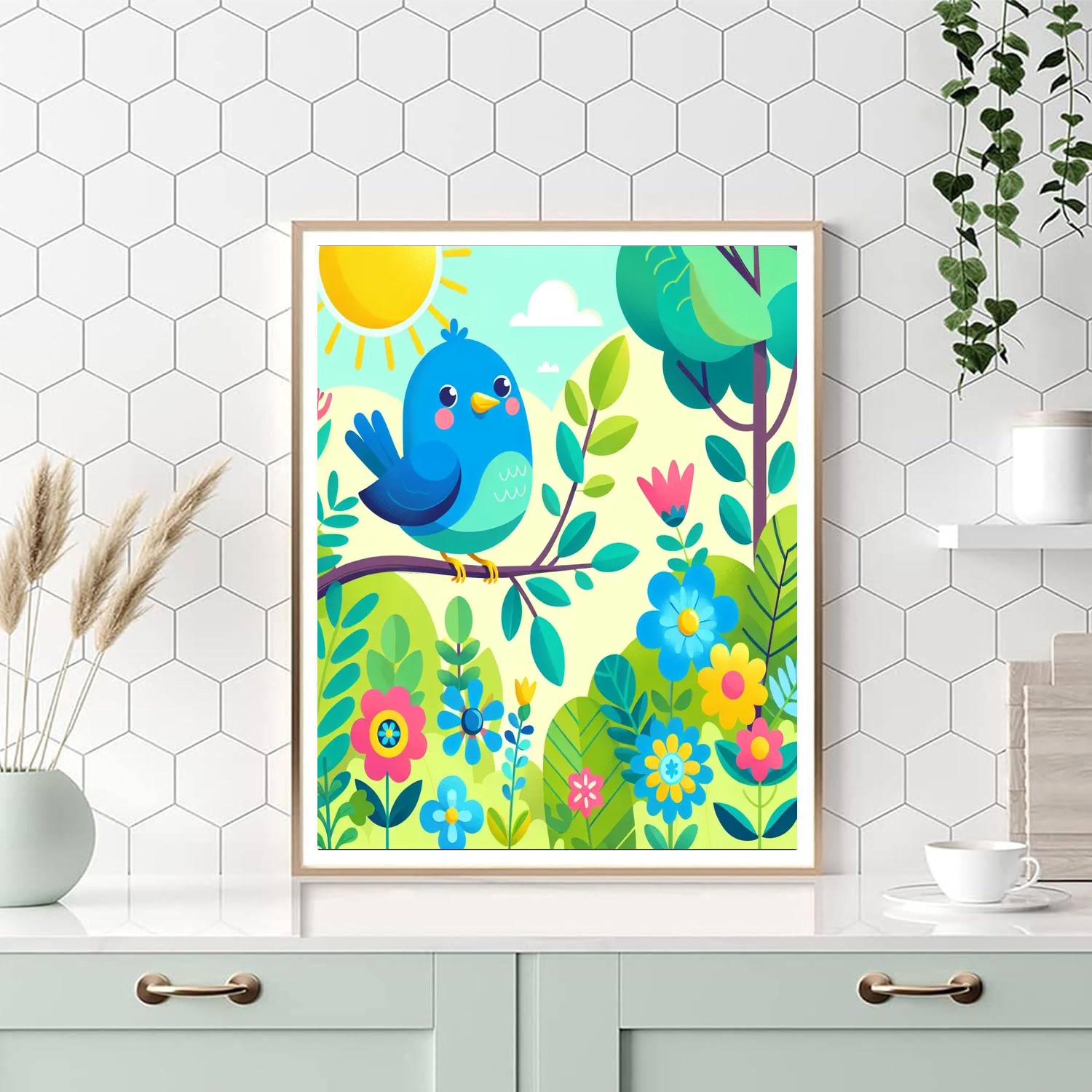 Bubbly Bluebird Numbered Painting Kits