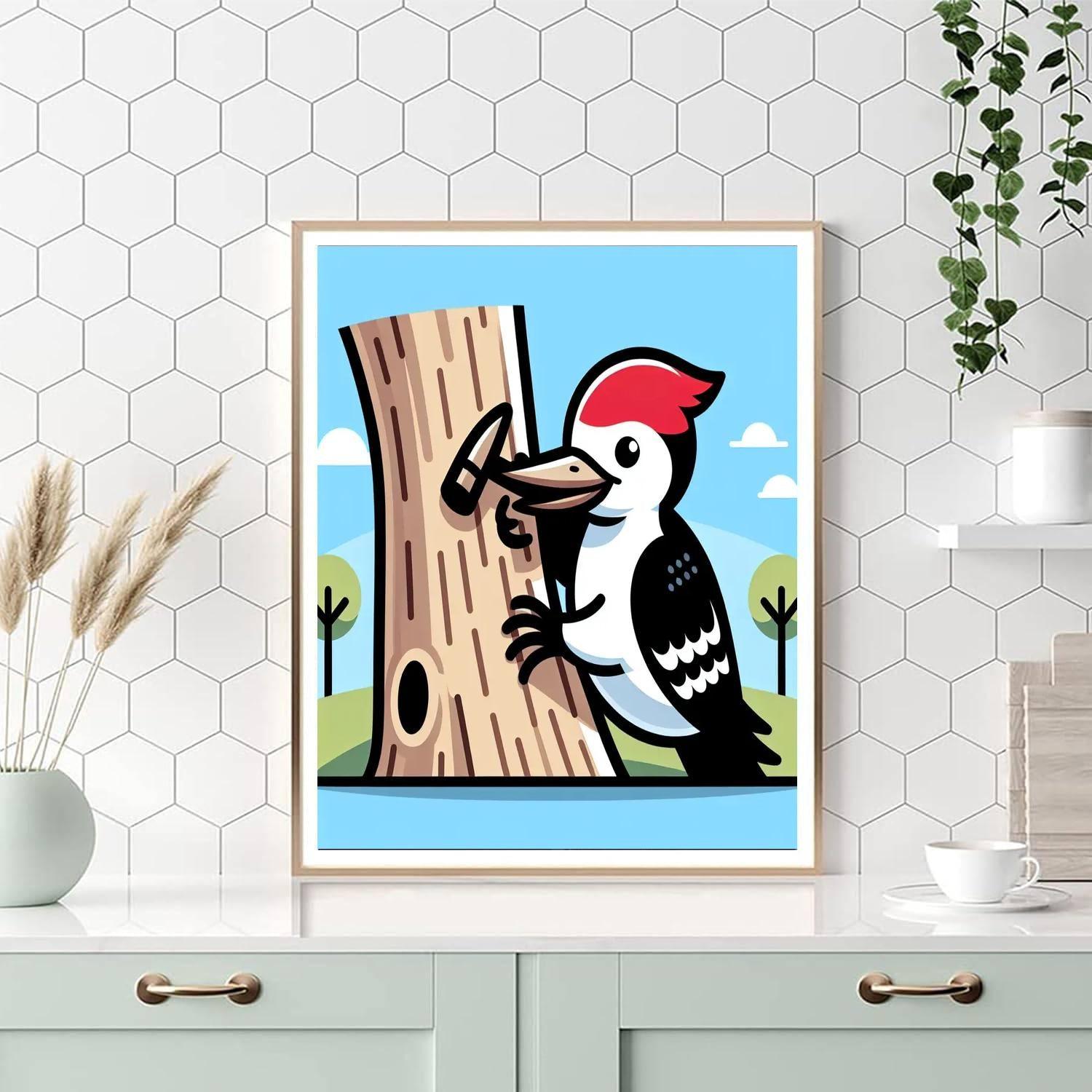 Witty Woodpecker Painting Number Kit