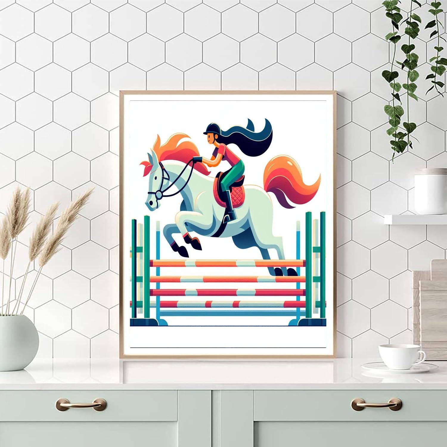 Energetic Equestrian Event Painting Number Kit