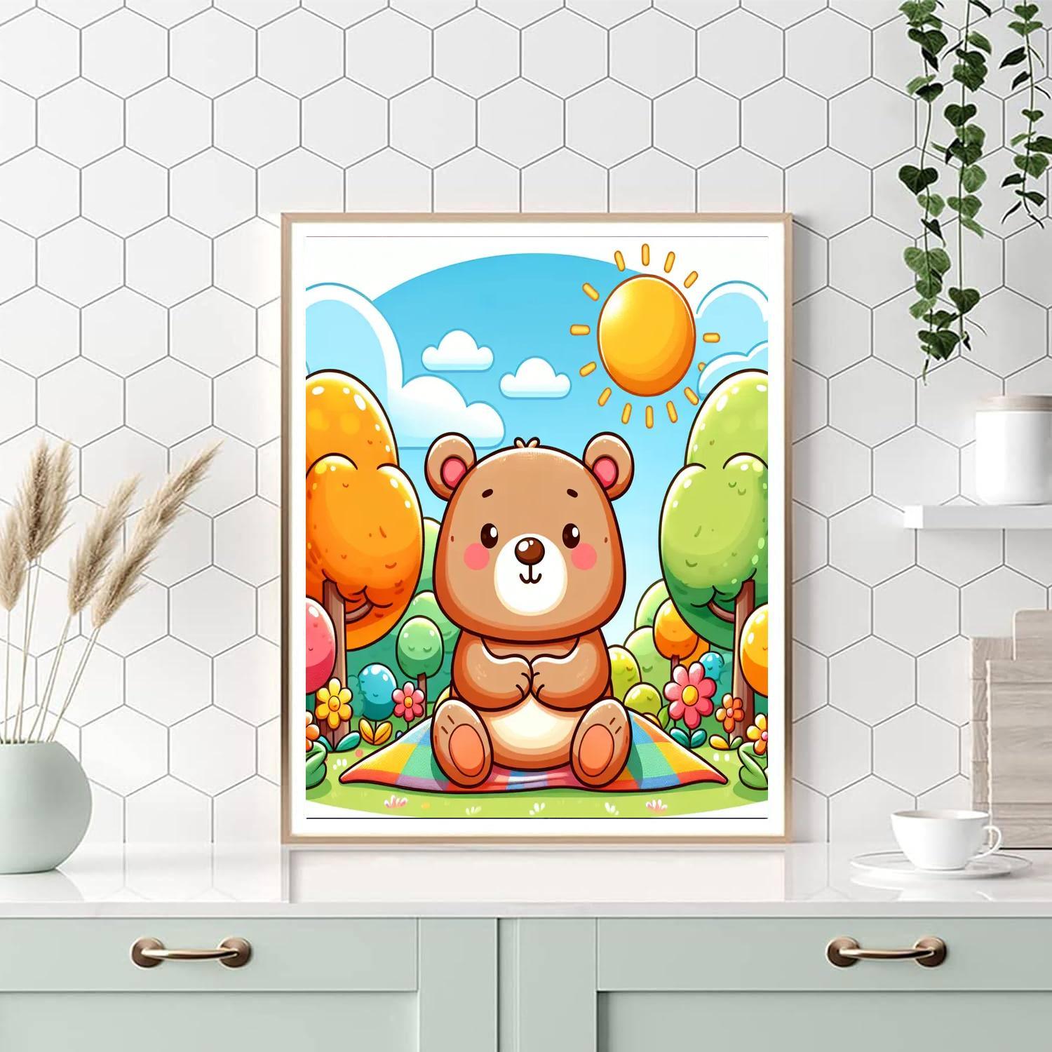 Sunny Bear Picnic Paint By Color