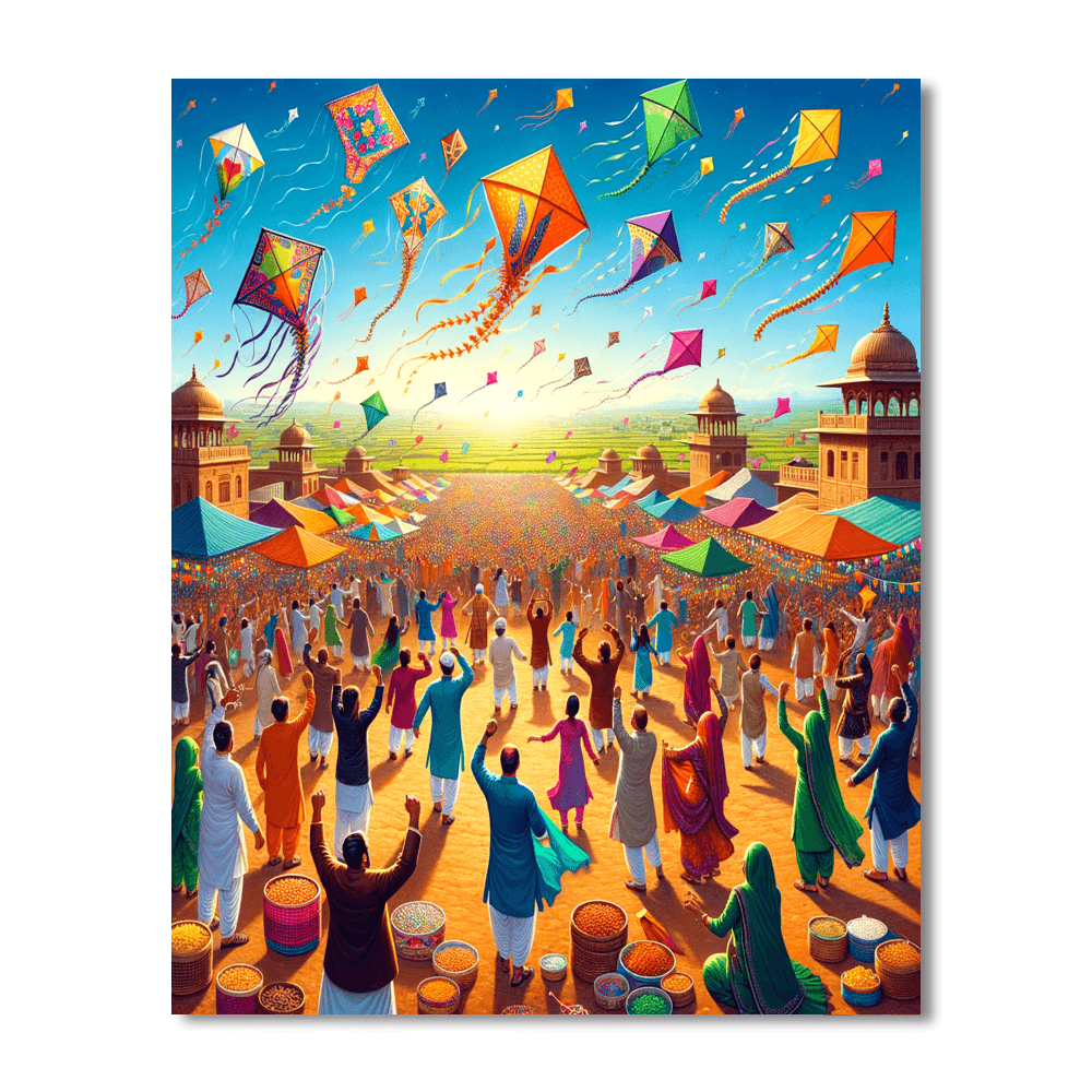 Kite Festival - Gujarat, India Paint By Numbers Kits