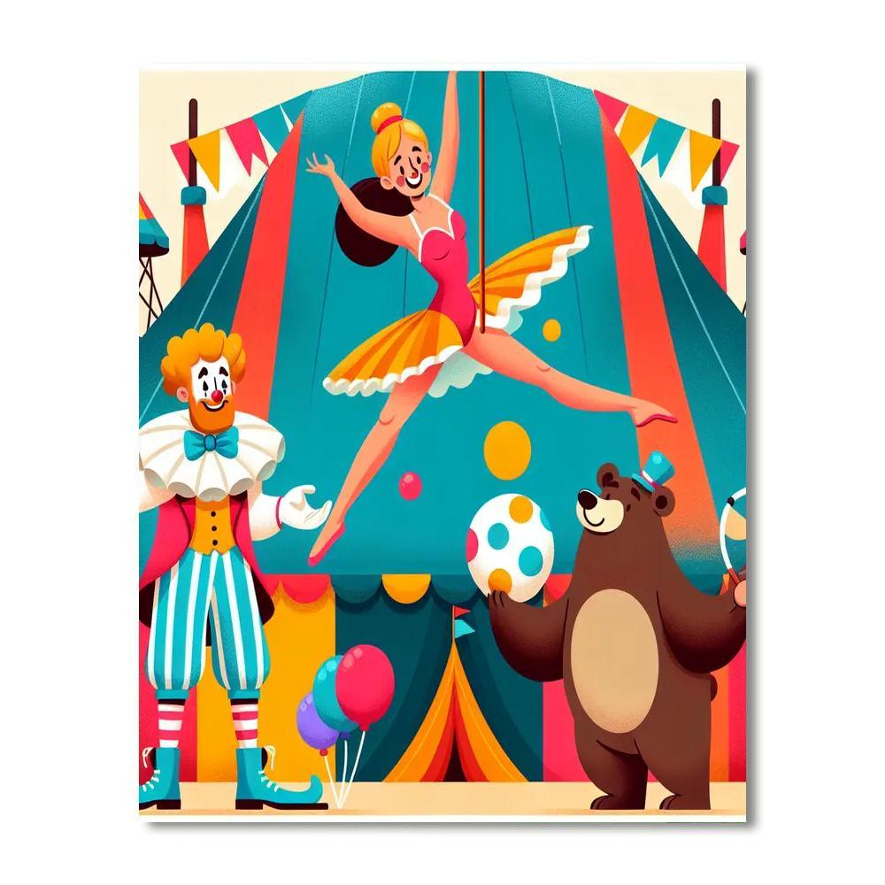 Cheerful Circus Show Paint By Color