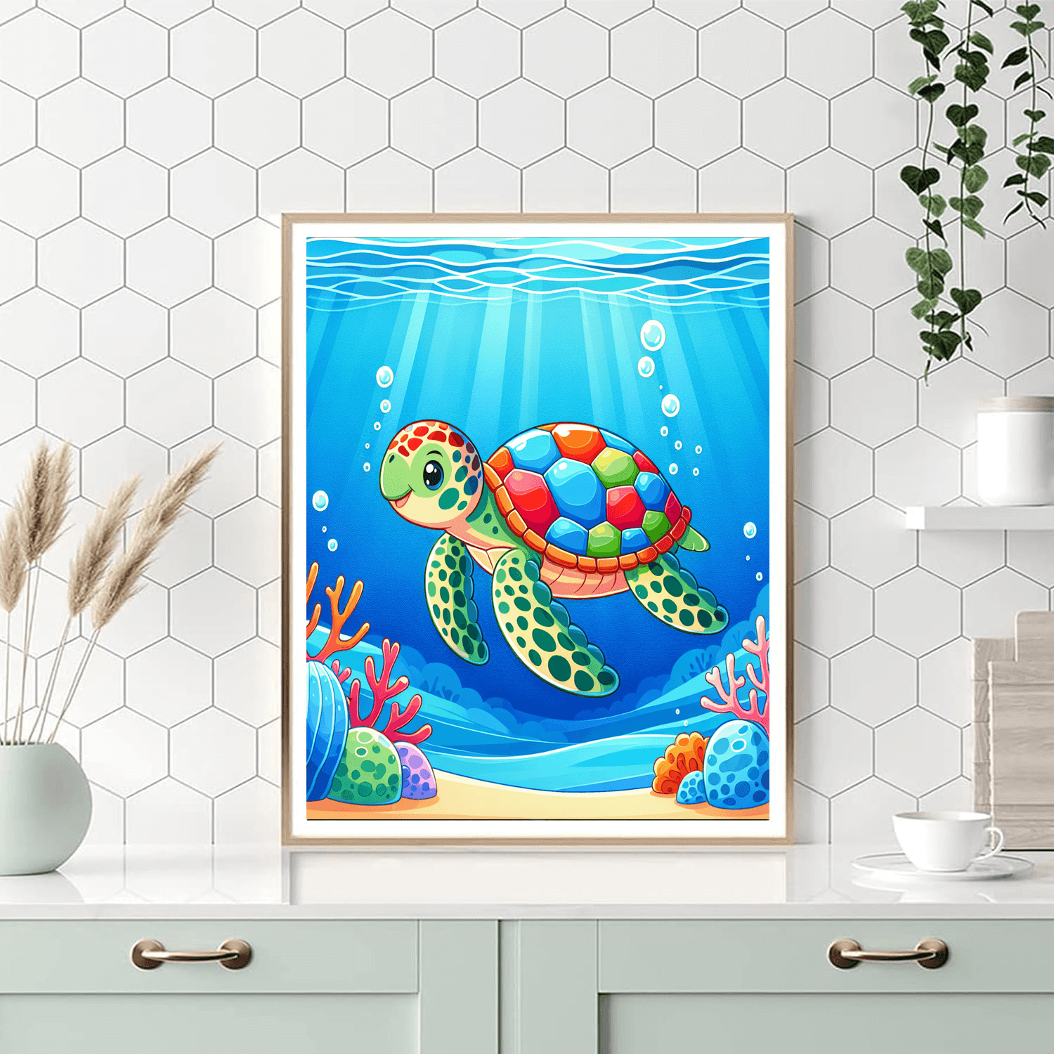 Gentle Sea Turtle Number Painting