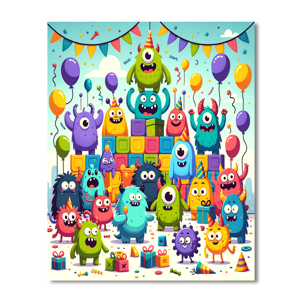Silly Monster Party Painting By Numbers Kit