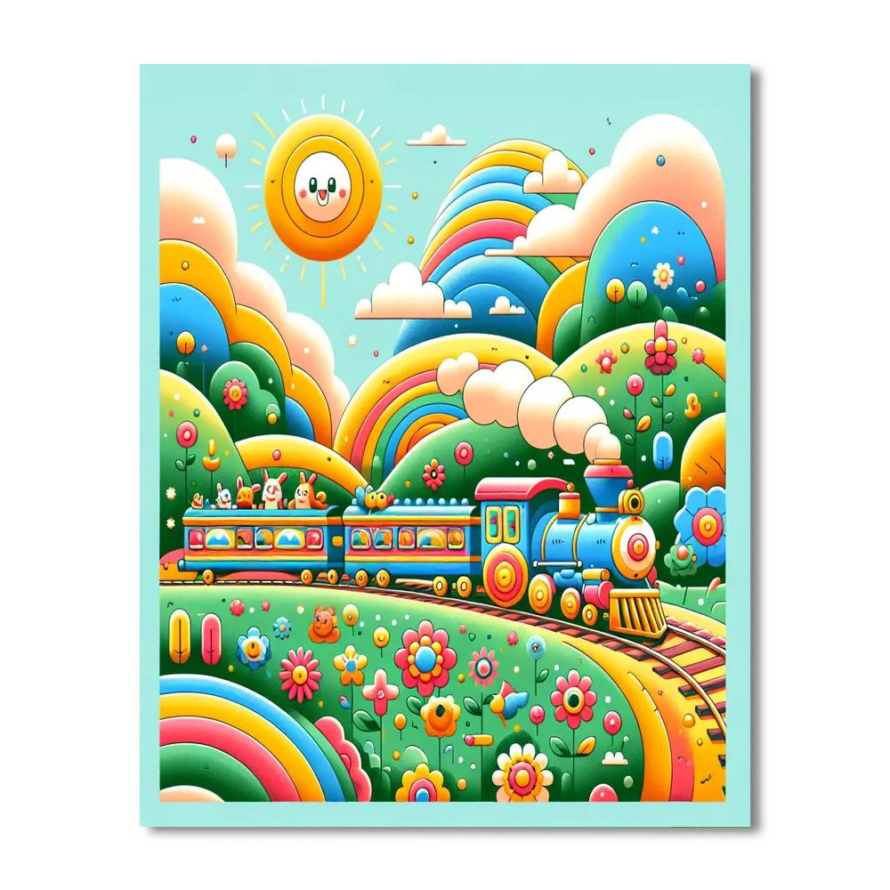 Fantasy Train Ride Paint By Numbers Art