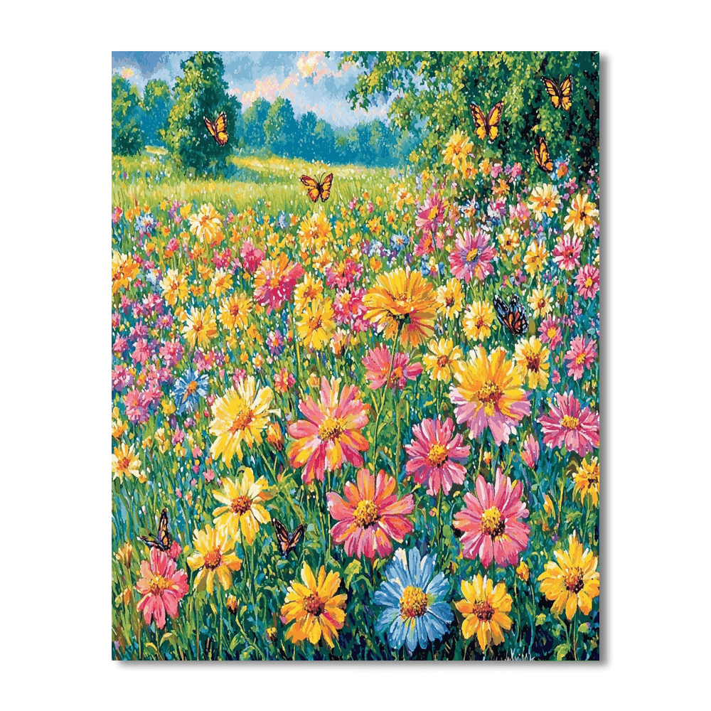 Monet Inspired Elysian Meadows  Painting By Numbers Kit