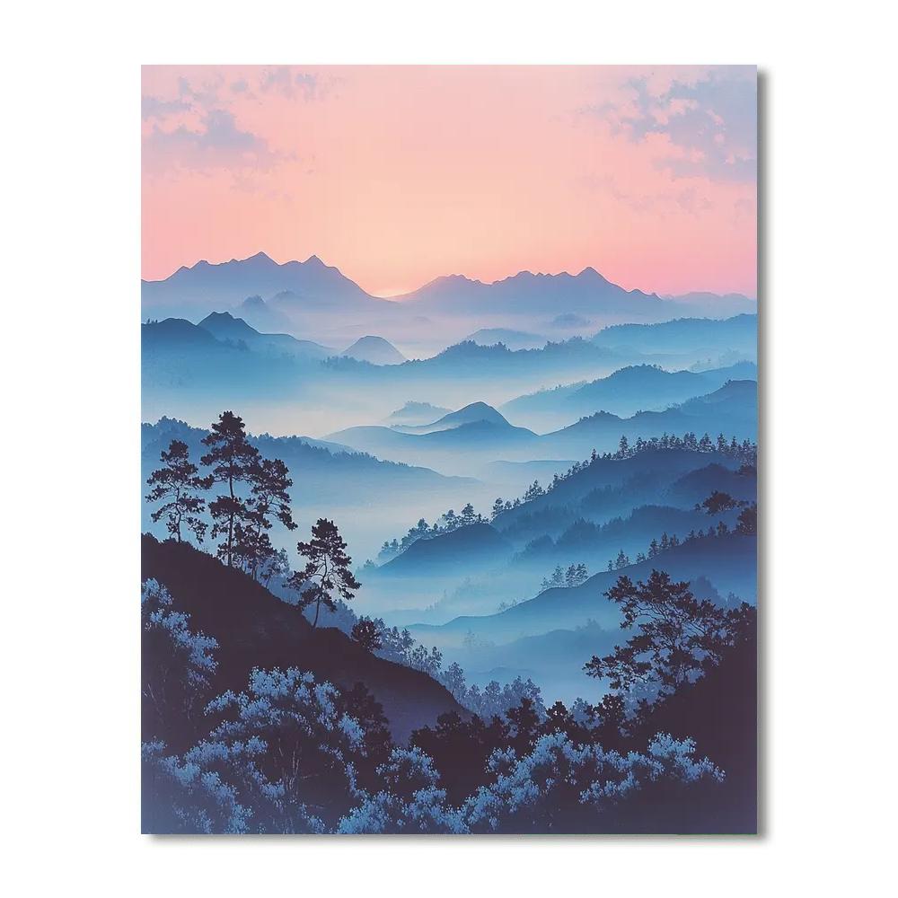 Utagawa Hiroshige Inspired Echoes Of Dawn Light  Number Painting