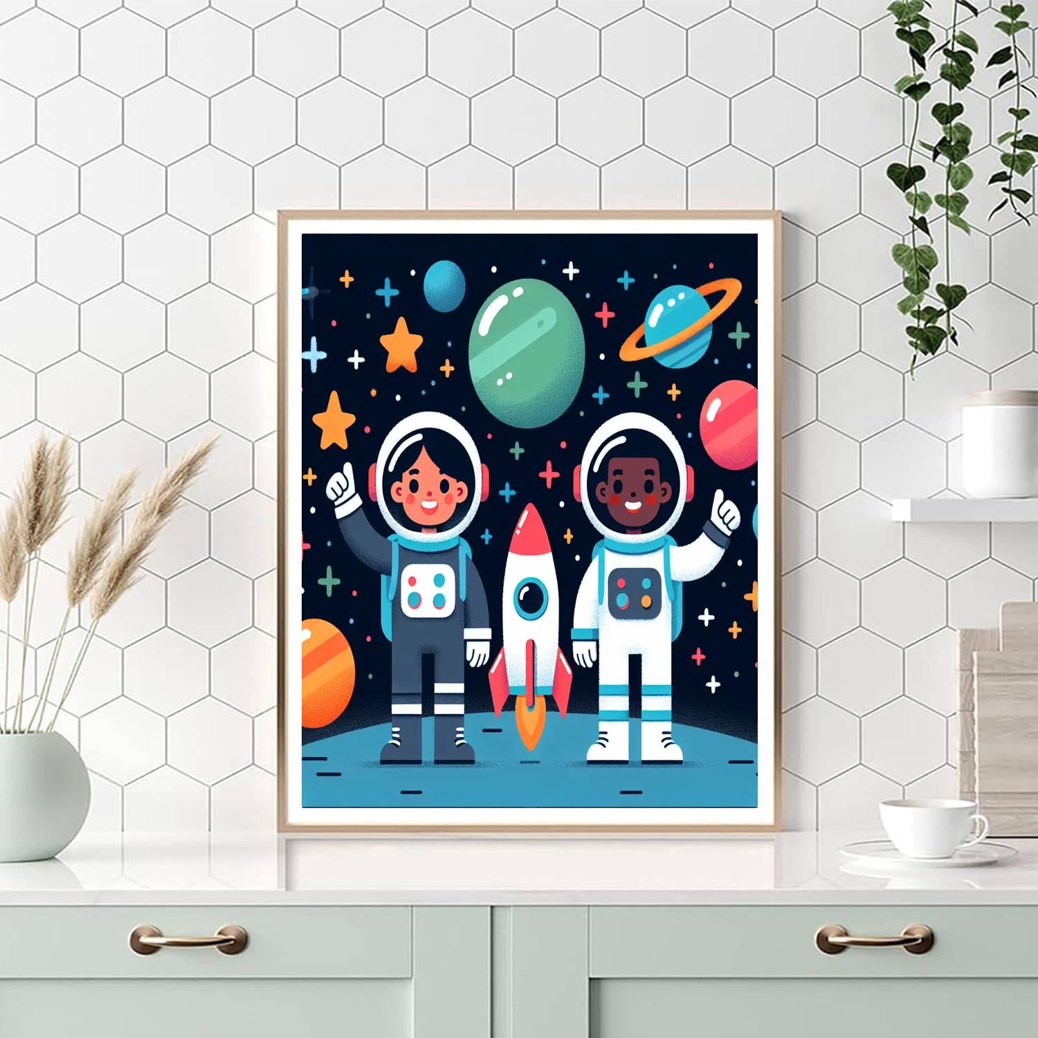Space Astronaut Adventure Paint By Numbers