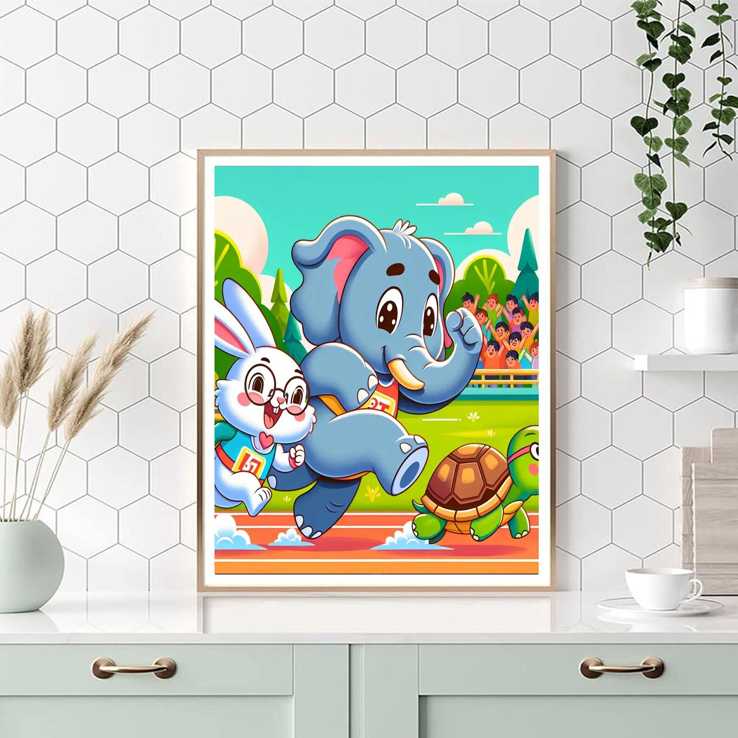 Amazing Animal Race Number Painting