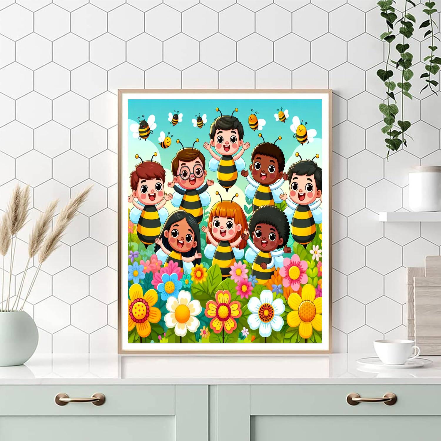 Busy Bees And Flowers Number Painting