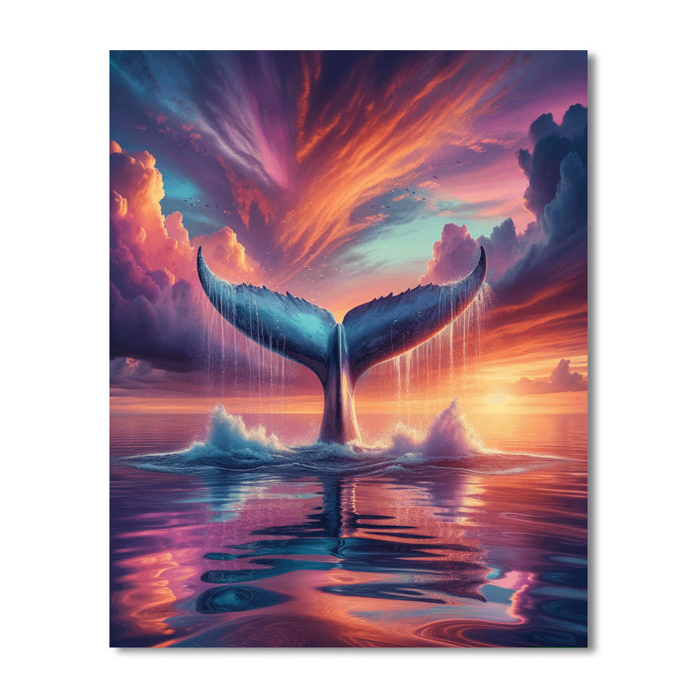 Whale Tail at Sunset - DIY Painting By Numbers Kit